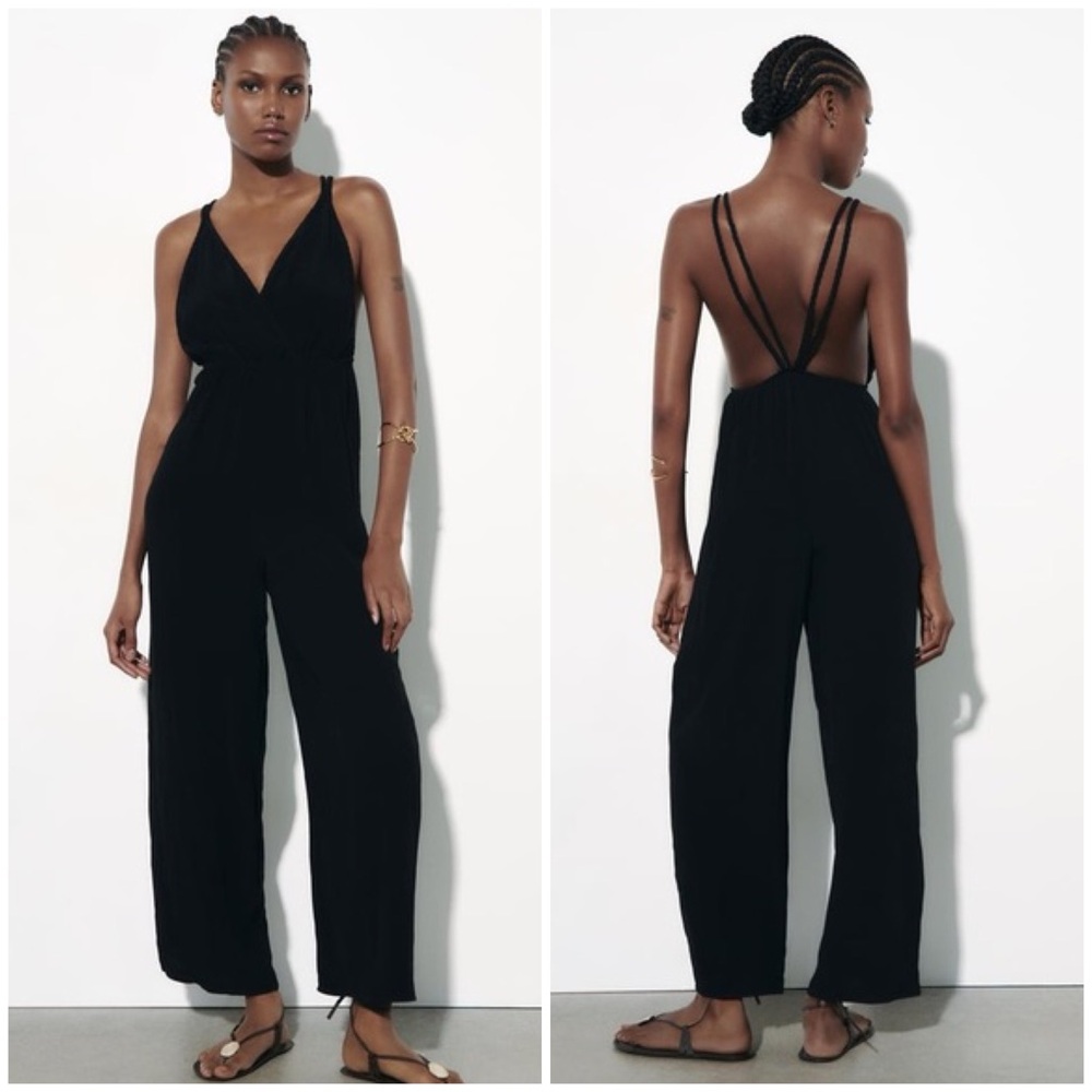 Zara Black Strappy Jumpsuit